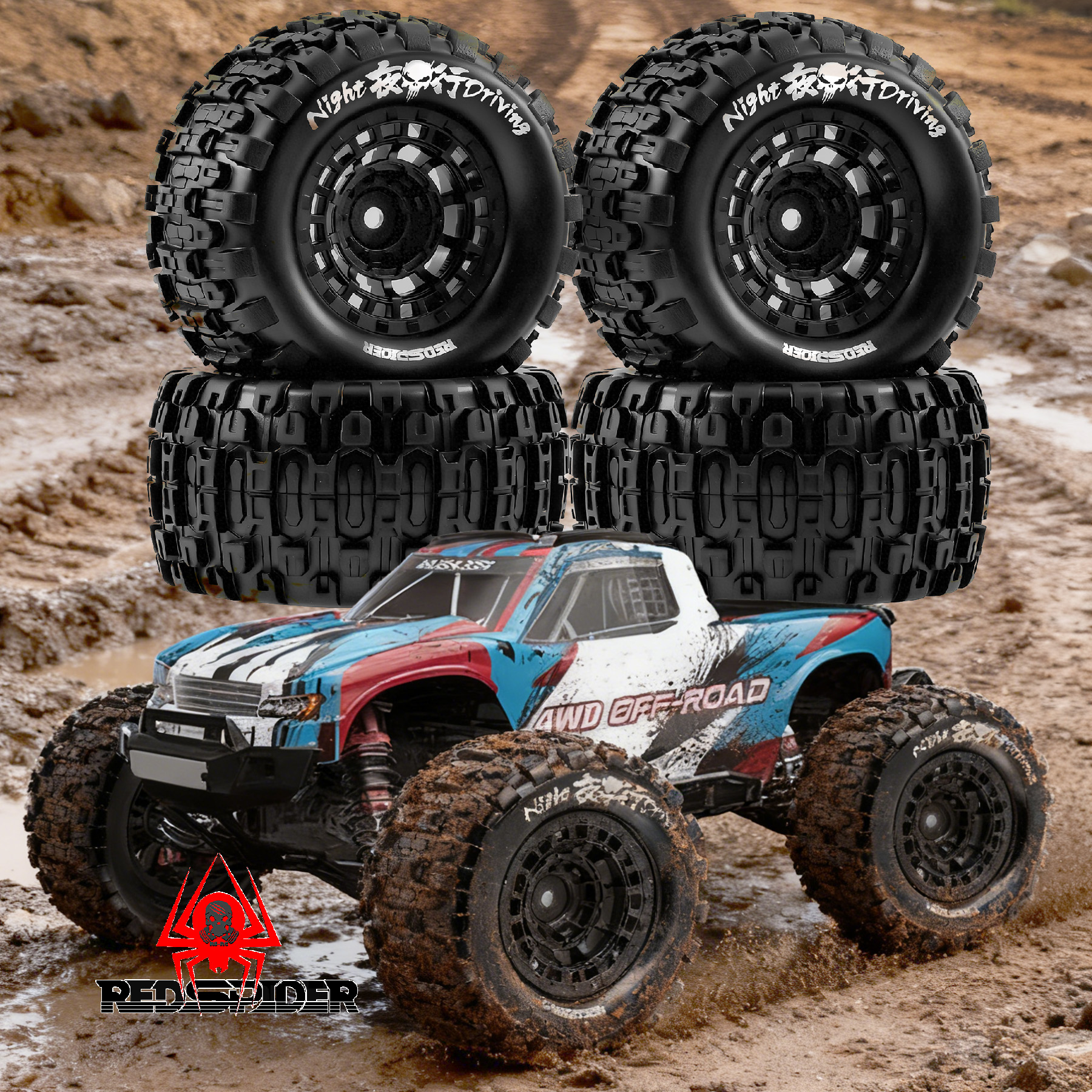 Rc Truck Monster - 100mm RC Car Rubber off-road Tires