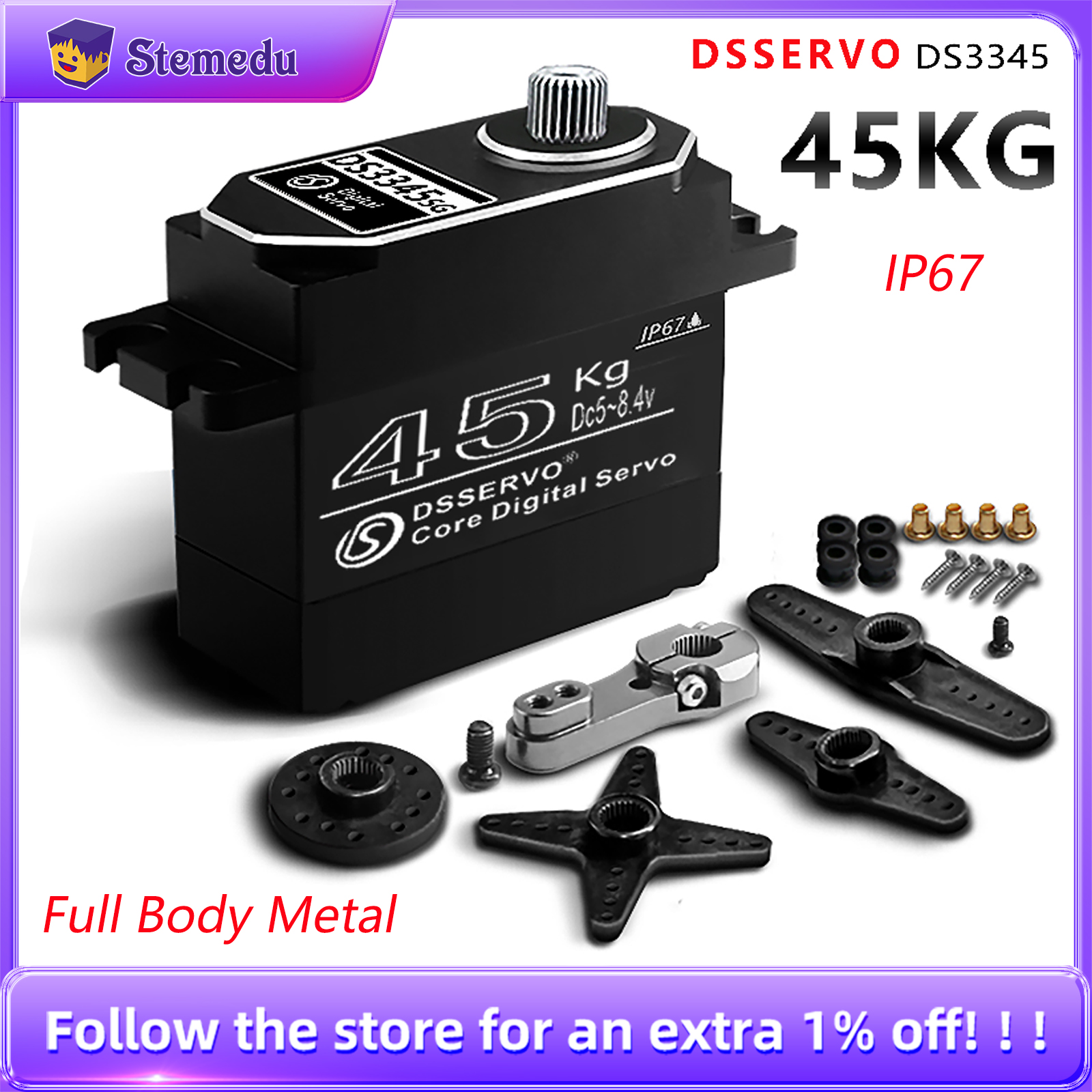 Rc Hobby Tools - Dsservo IP67 Waterproof Servo 45KG Aluminum
