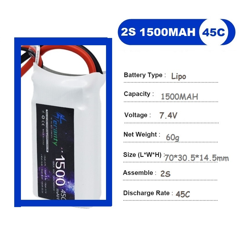2PCS 7.4V Lipo 2S Battery 1500 – Rc Hobby & Maskinservice I Eskilstuna Bewertung und Preis
