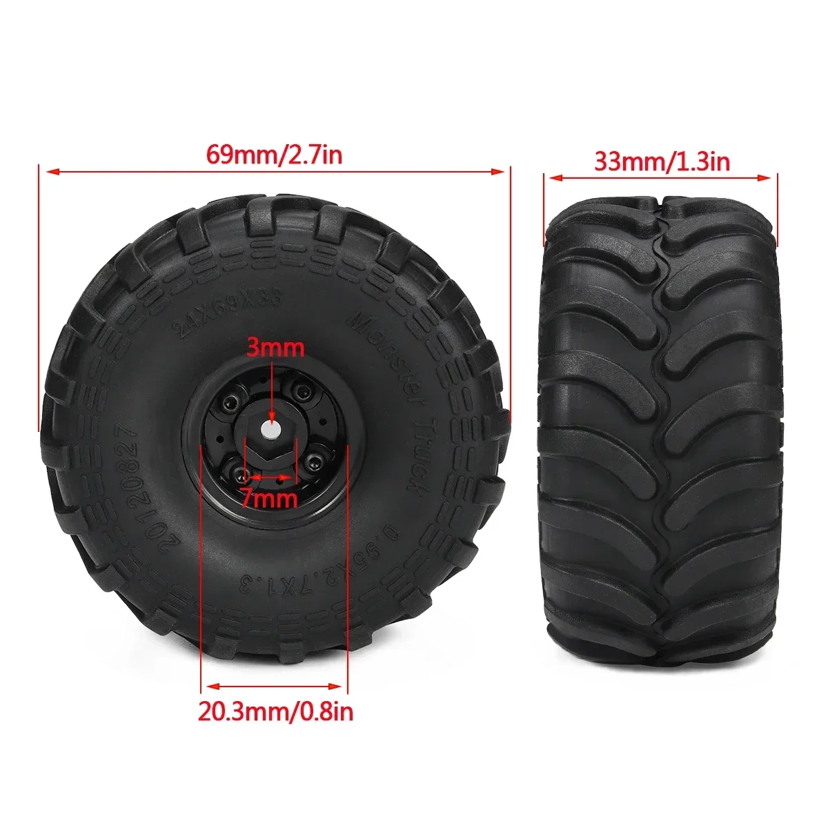4pcs Monster Truck Tires with  – Rc Truck Monster Bewertung und Preis