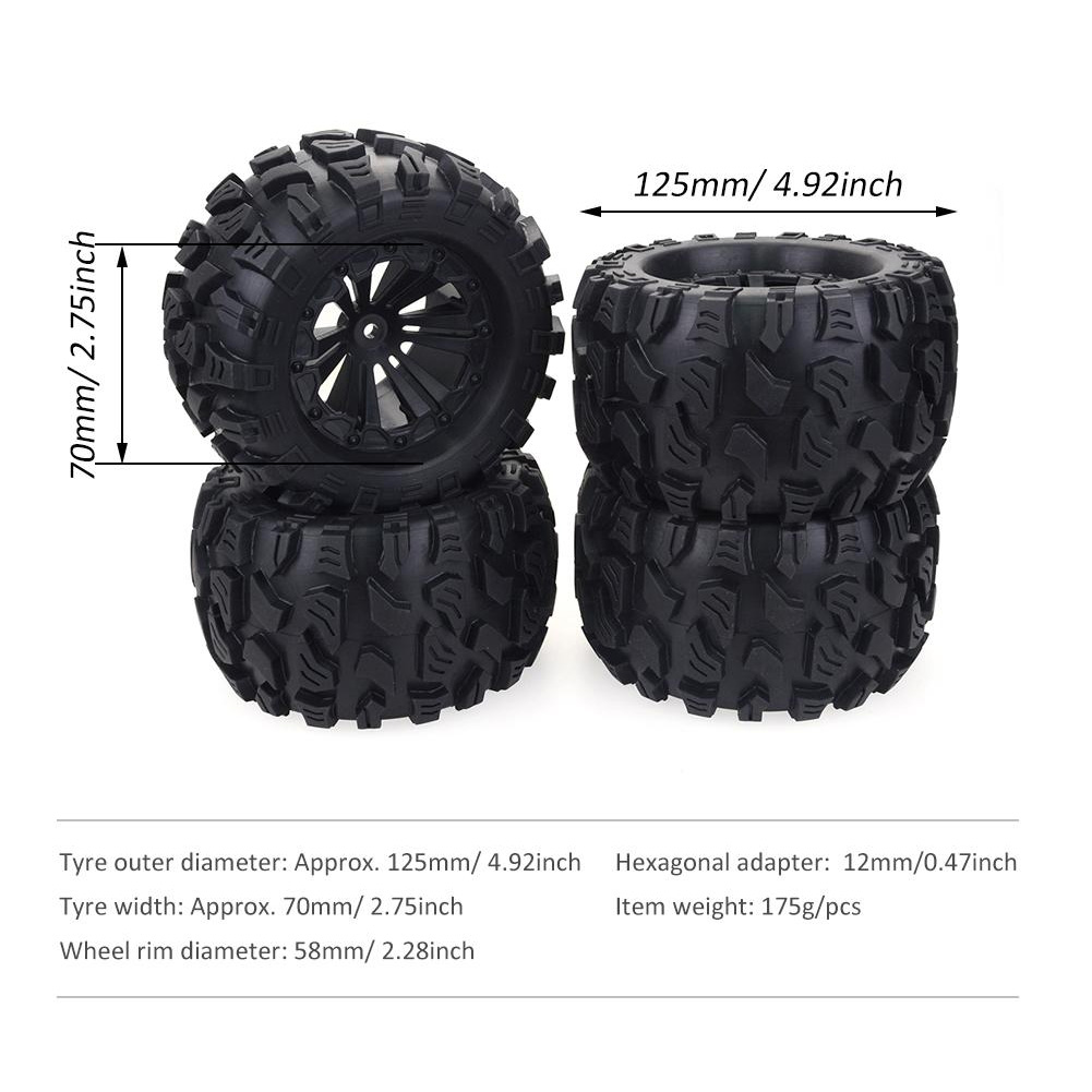 ZD Racing 4PCS 125MM 1/10 Mons – Rc Truck Monster Bewertung und Preis